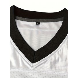 Men'S American Football Shirt # 45 White Football Sweatshirt Breathable V-neck Knitted Loose Fabric Suitable For Team Sports Training Competition Street Christmas Halloween Size S-3XL