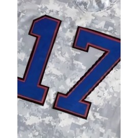 Men's #17 Camo Rugby Jersey - V-Neck,, Loose Fit for Training, Team Sports & Casual Wear, Sizes S-XXXL