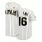 Men's White & Black Striped Baseball Shirt with Embroidered Japan Flag & Number 16 - Loose Fit Breathable V-Neck Button-Up for Sports, Casual Streetwear, All-Season Outdoor Activities
