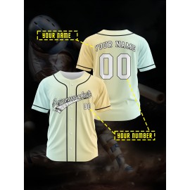 Customizable Youngsters' Baseball Jersey - Personalized Name & Number, Light Purple to White Gradient Design, Breathable Polyester, Perfect for Sports Training, Parties & Casual Wear, Youth Sports Apparel | Outdoor Activity Shirt | Durable Sports Jersey