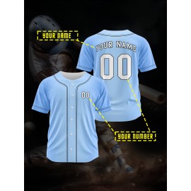 Customizable Youngsters' Baseball Jersey - Personalized Name & Number, Light Purple to White Gradient Design, Breathable Polyester, Perfect for Sports Training, Parties & Casual Wear, Youth Sports Apparel | Outdoor Activity Shirt | Durable Sports Jersey