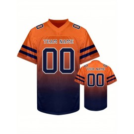 Custom Personalized Football Jerseys with Team Numbers Printed, Tailored Plus-Size Short-Sleeve Shirts, Perfect Gifts for Fans.