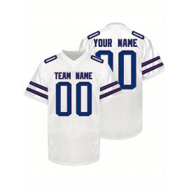 Custom Personalized Football Jerseys with Team Numbers Printed, Tailored Plus-Size Short-Sleeve Shirts, Perfect Gifts for Fans.