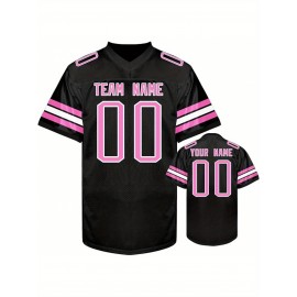Custom Personalized Football Jerseys with Team Numbers Printed, Tailored Plus-Size Short-Sleeve Shirts, Perfect Gifts for Fans.