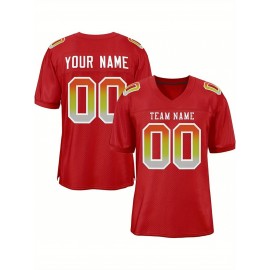 Custom Soccer Jersey - Personalized Team Name & Number, Breathable Mesh Back, V-Neck Design, Short Sleeve Summer Top for Sports & Casual Wear - Perfect Gift for Fans, Soccer Jersey, Fan Merchandise, Sporty Aesthetic, Comfortable Fit