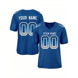 Custom Soccer Jersey - Personalized Team Name & Number, Breathable Mesh Back, V-Neck Design, Short Sleeve Summer Top for Sports & Casual Wear - Perfect Gift for Fans, Soccer Jersey, Fan Merchandise, Sporty Aesthetic, Comfortable Fit