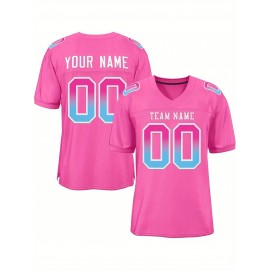 Custom Soccer Jersey - Personalized Team Name & Number, Breathable Mesh Back, V-Neck Design, Short Sleeve Summer Top for Sports & Casual Wear - Perfect Gift for Fans, Soccer Jersey, Fan Merchandise, Sporty Aesthetic, Comfortable Fit