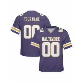 Customized plus-size football shirts, personalized short-sleeved shirts with any name and number, plus-size Women's football city team gifts